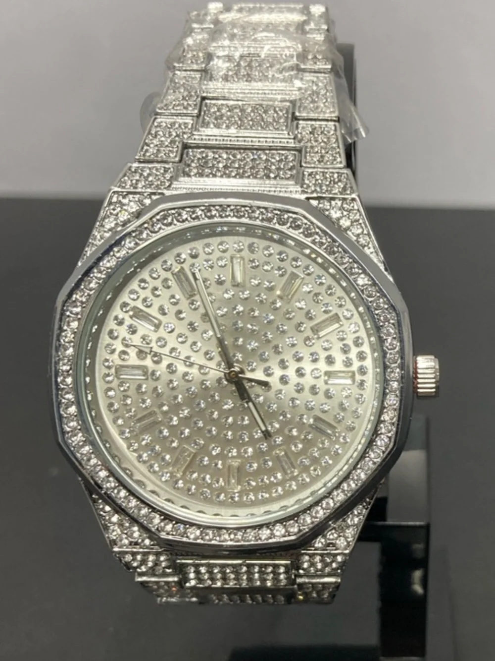 Montres Carlo Silver Crystal-Embellished Watch